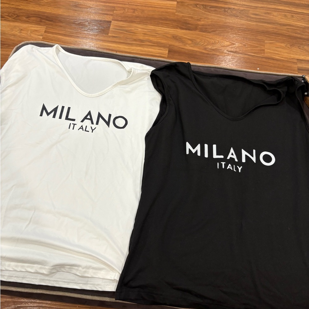 Milano Italy Black and White Tank Tops